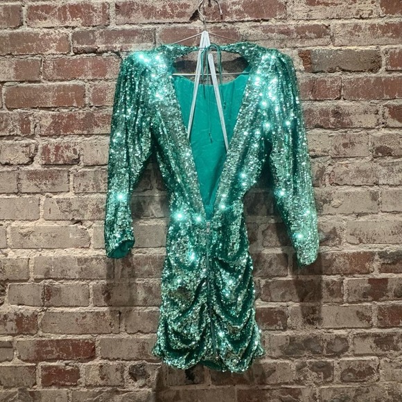 For Love and Lemons Marais Sequin Mini Dress Size Medium - Picture 10 of 16
